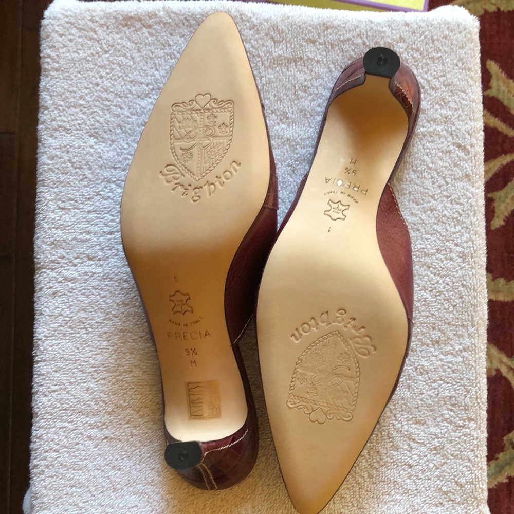 Brighton Burgundy Buckle Heels - Picture 6 of 9